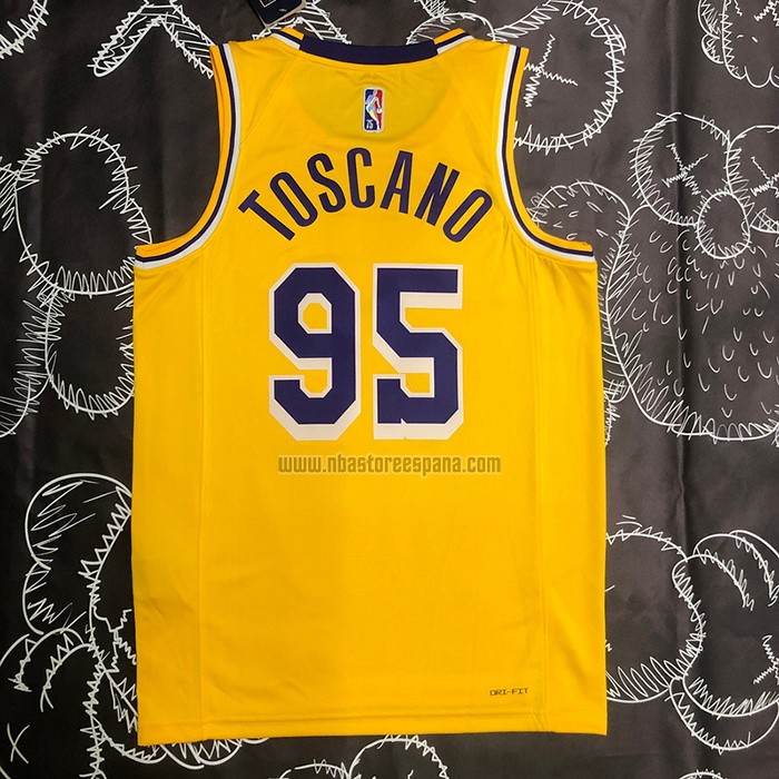 Camiseta Los Angeles Lakers Juan Toscano-Anderson NO 95 75th Anniversary Icon 2021-22 Amarillo